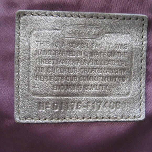 Authentic COACH Soho Satin Scarf Print Bag, Purple Silver, ##F17406 - Picture 10 of 13